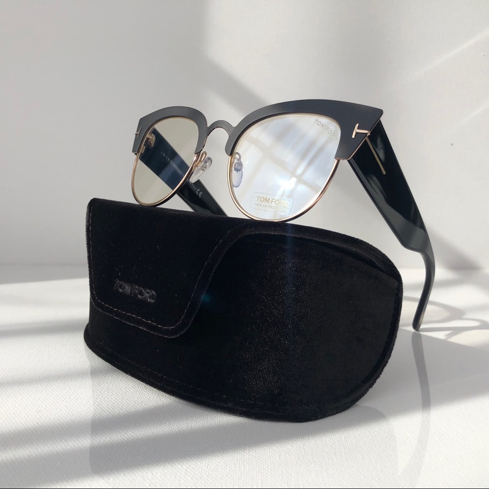 New TOM FORD Alexandra Black Cat Eye Glasses - Picture 5 of 16